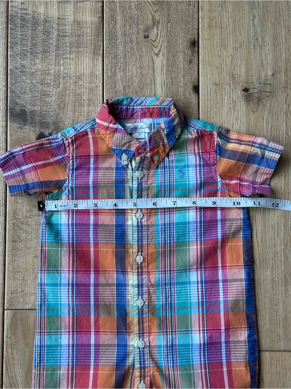 Ralph Lauren Plaid Cotton Button Down Shortall size 6 Months